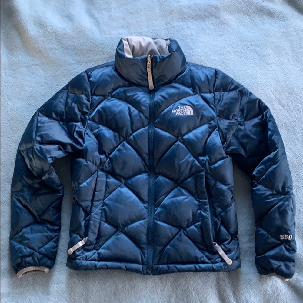 The North Face Blue 550 Goose Down Jacket Coat